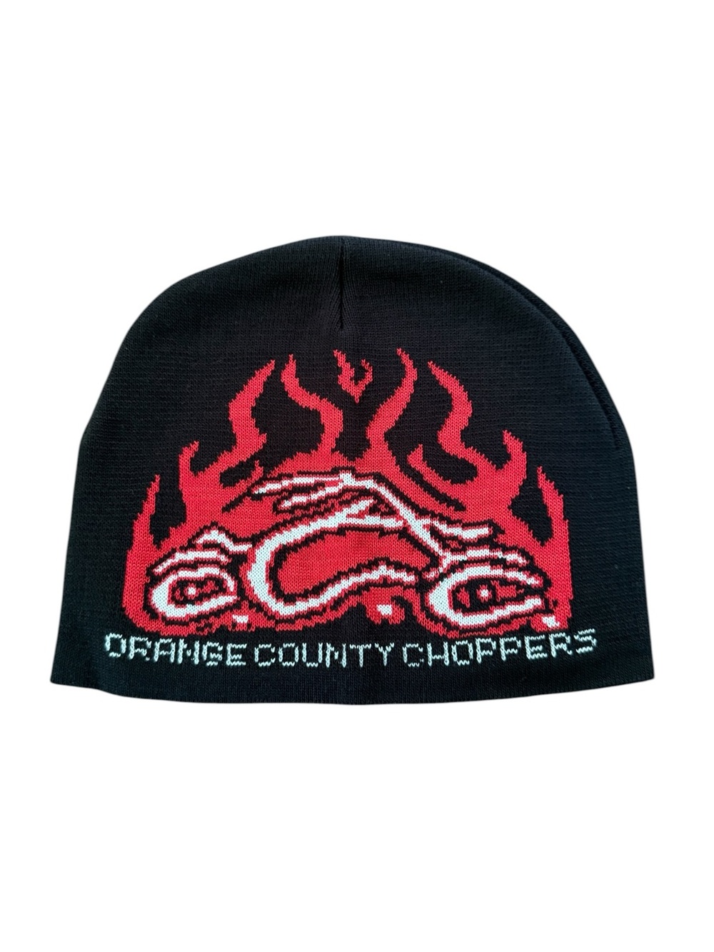 Vintage Orange County Choppers Black & Red Beanie Men’s Winter Hat Toque Y2K